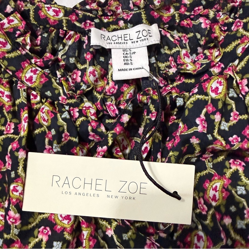 Rachel Zoe Floral Paisley Short Sleeve Top Blouse Size Small NWT - Picture 3 of 5